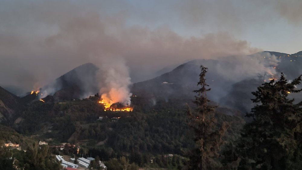 Hatay'da orman yangını! Gece görüşlü helikopter devrede