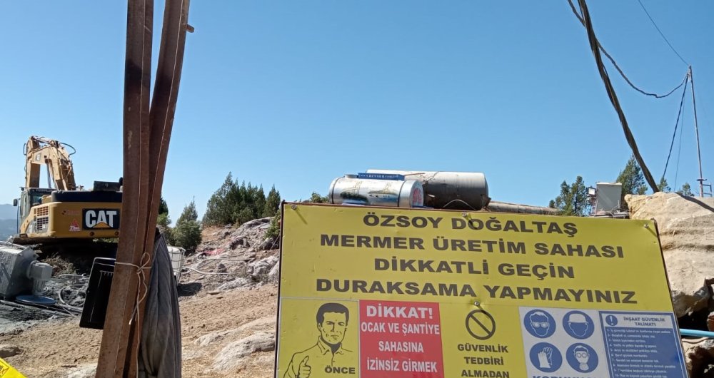 Mahalleliden 'mermer ocağı' eylemi