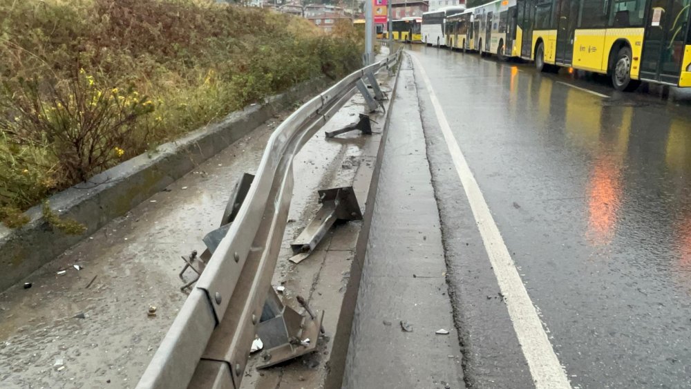 Kontrolden çıkan TIR refüje çıktı: Yol trafiğe kapatıldı