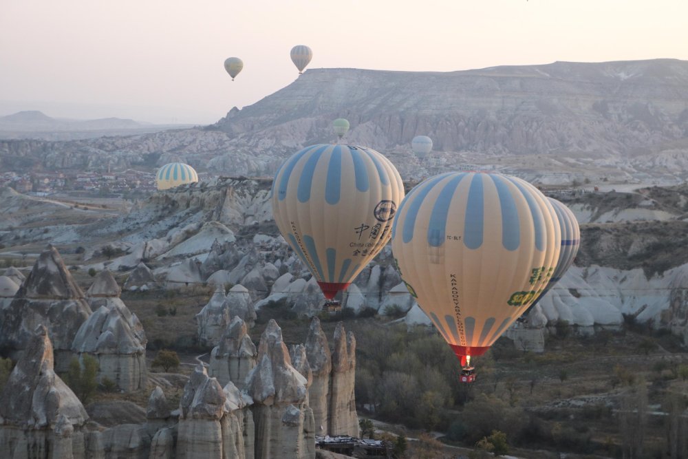 Balonlar, Atatürk posterleri ve Türk bayraklarıyla havalandı