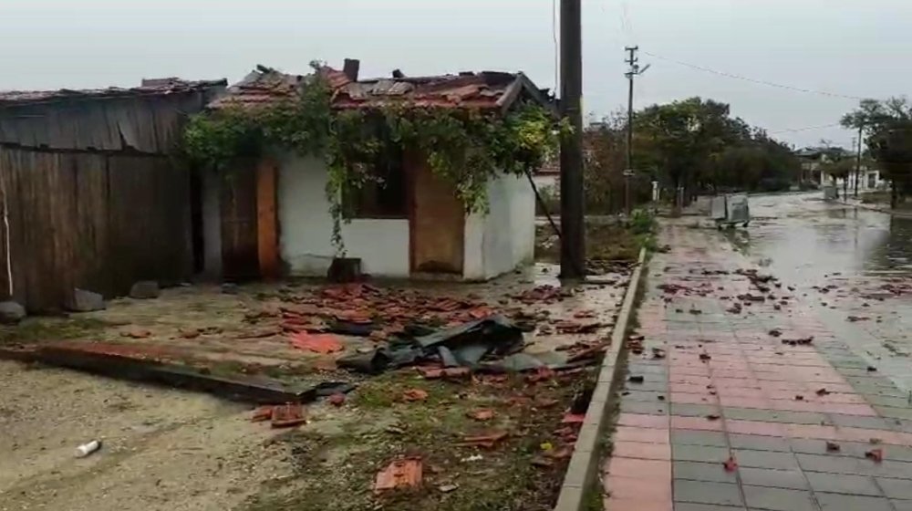 İlde kuvvetli rüzgar TIR'ı devirdi, ağaçları kökünden söktü