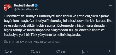 Devlet Bahçeli: Türk sporunu kirli amaçlarına alet etmek isteyenlerin karşılarında sapasağlam duracağız