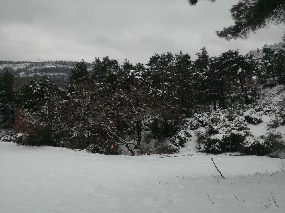 Çanakkale'nin yükseklerinde kar yağışı