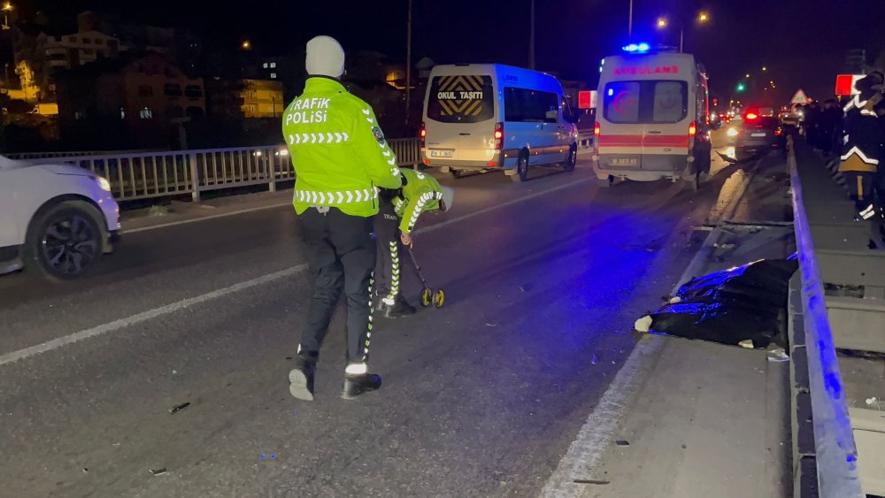 Lastik değiştirmek isterken feci kaza meydana geldi