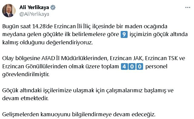 Altın madenindeki toprak kaymasında 9 işçi kayıp