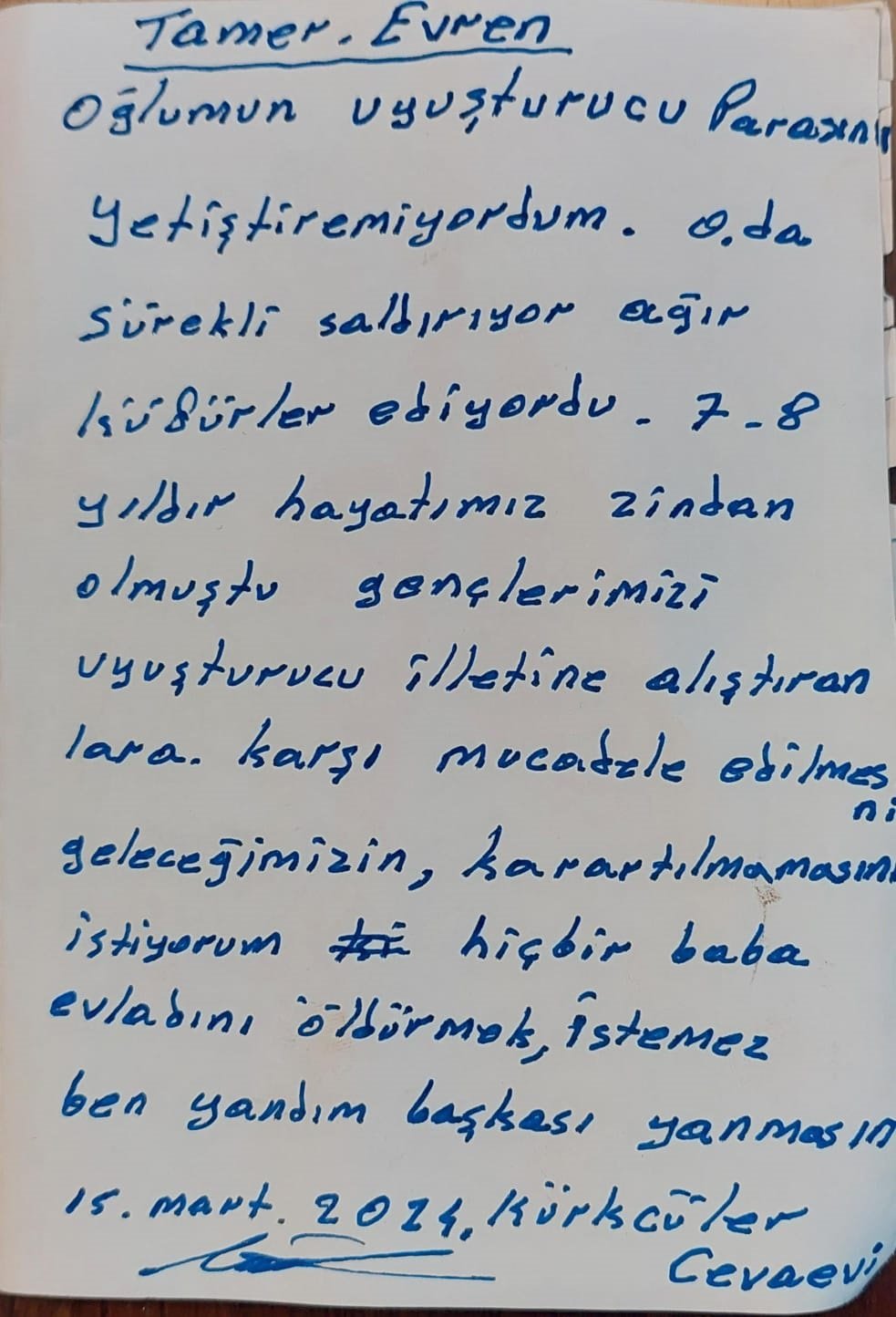 Uyuşturucu bağımlısı oğlunu öldürmüştü: Babadan acı mesaj