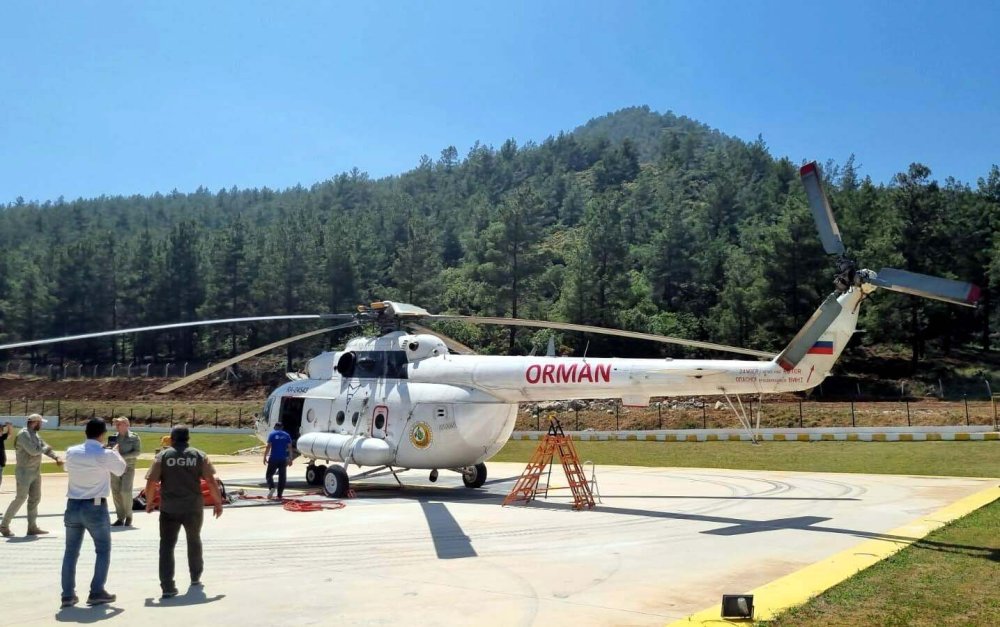 Muğla'da ilk yangın söndürme helikopteri göreve başladı