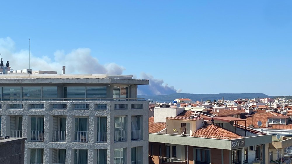 Çanakkale Eceabat'ta orman yangını! Şehitlik boşaltılıyor..