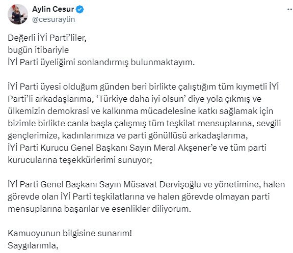 İYİ Parti'de bir istifa daha: Eski milletvekili partisinden ayrıldı