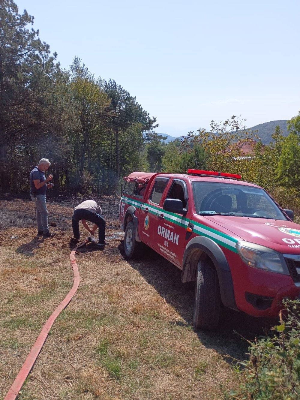 Düzce'de orman yangını, alevler evlere sıçramaktan son anda kurtuldu