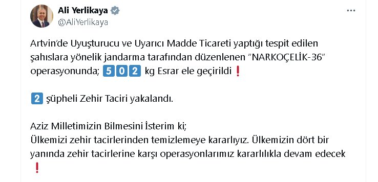 Narkoçelik-36 operasyonlarında 502 kg esrar ele geçirildi: 2 şüpheli gözaltına alındı