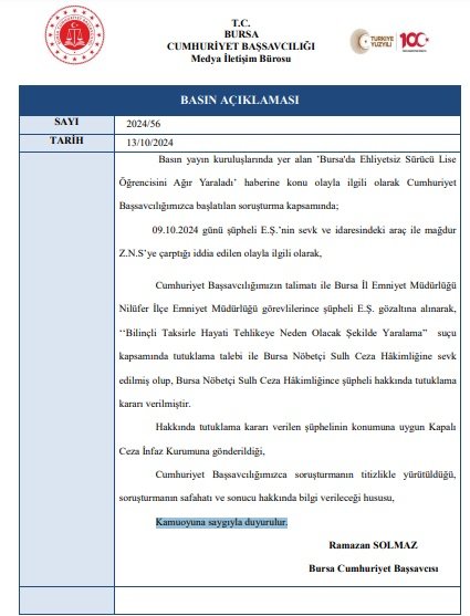 Liseli Zeynep Nazlı’nın ağır yaralandığı kazanın şüphelisi tutuklandı