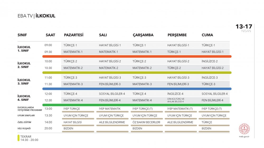 EBA TV 16 Nisan Perşembe lise ders programı