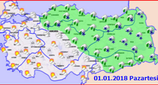 1 ocak 2018 hava durumu