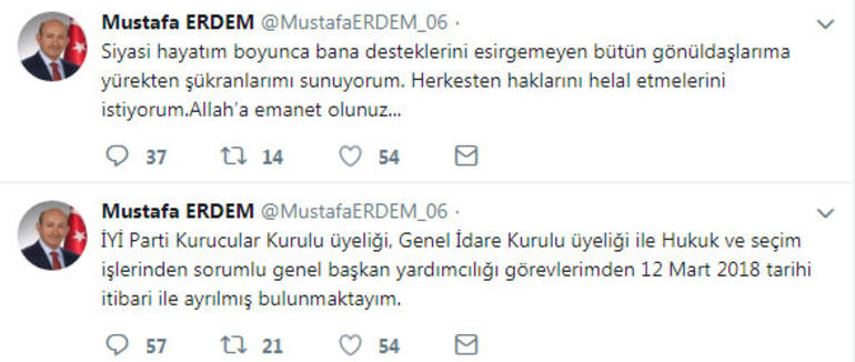 mustafa erdem iyi parti istifa