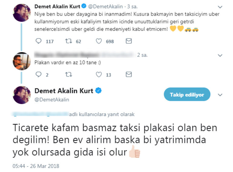 demet akalın sarı taksi uber