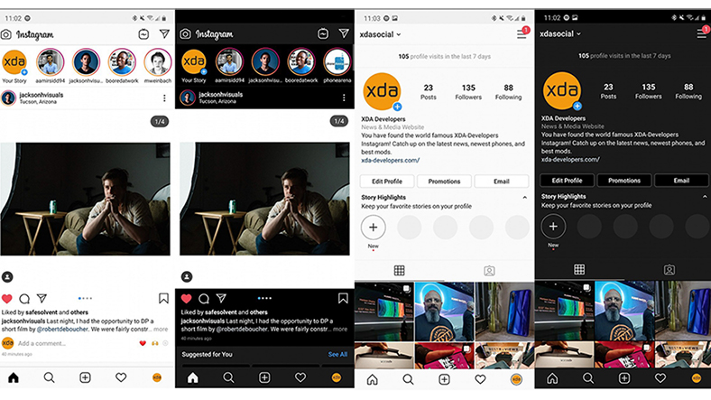 instagram karanlık modu (gece modu)