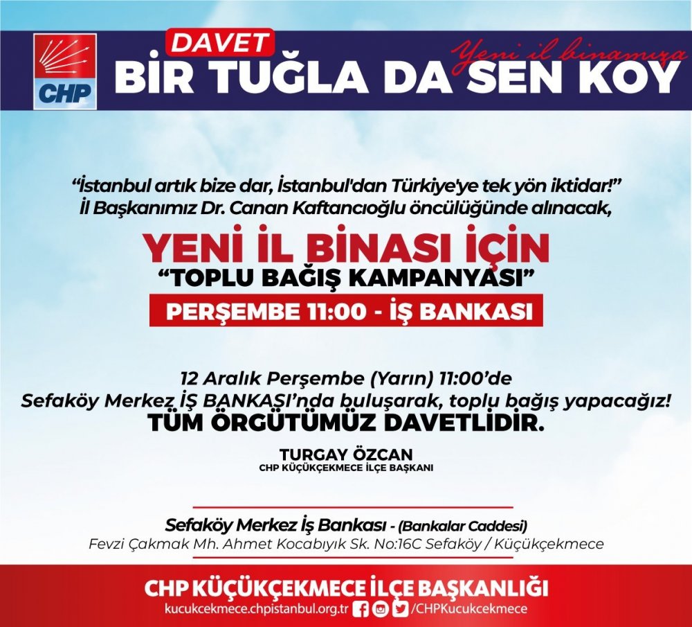 CHP BAĞIŞ KAMPANYASI