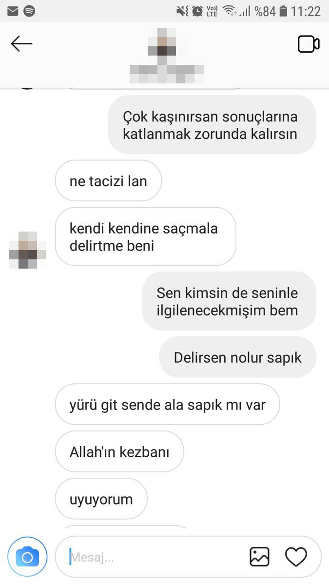 çağla üren twitter taciz