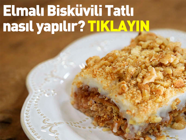 Elmalı Bisküvili Tatlı gelinim mutfakta