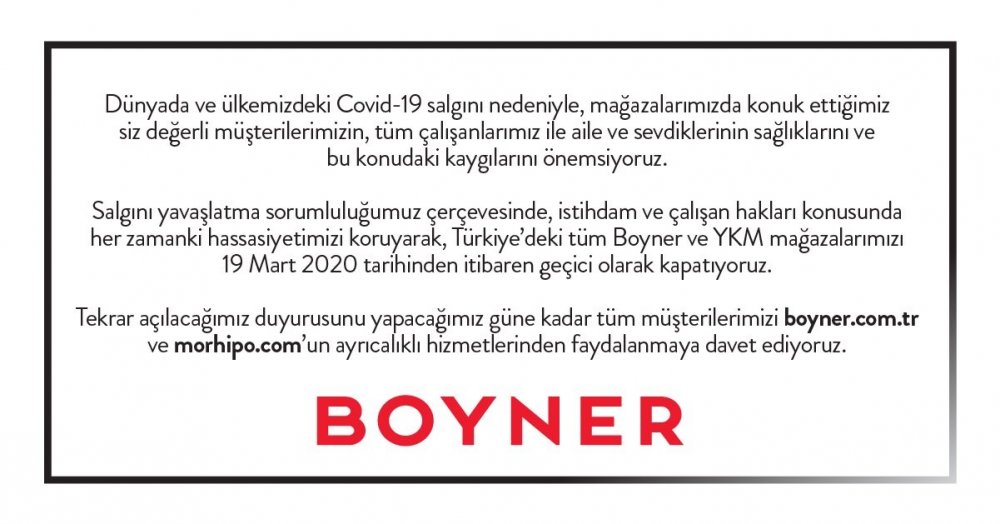 boyner koronavirüs