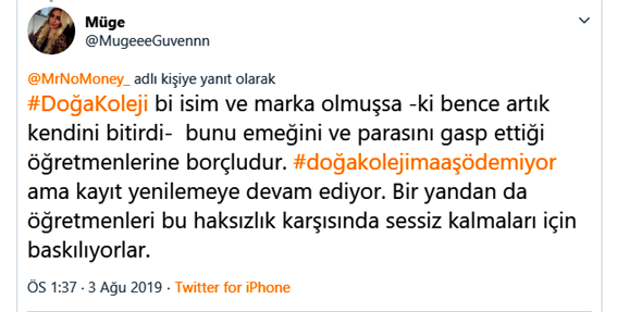 doğa koleji öğretmenlere maaş