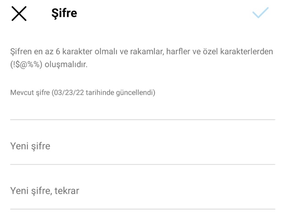 instagram şifre değiştirme