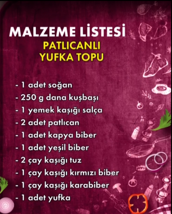 patlıcanlı yufka topu