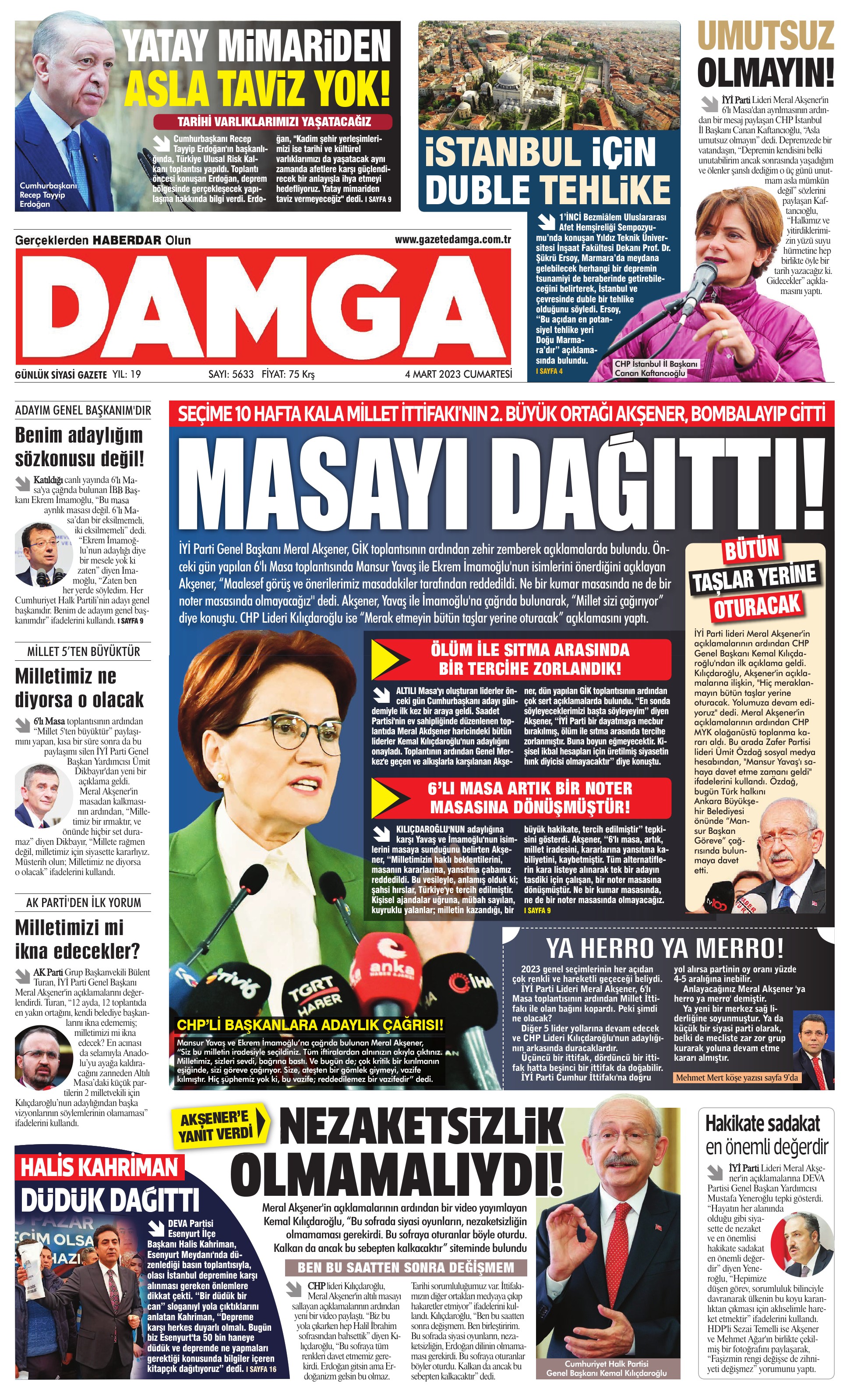 https://www.damga.com/DAMGA 4 Mart 2023 Cumartesi Sayfaları