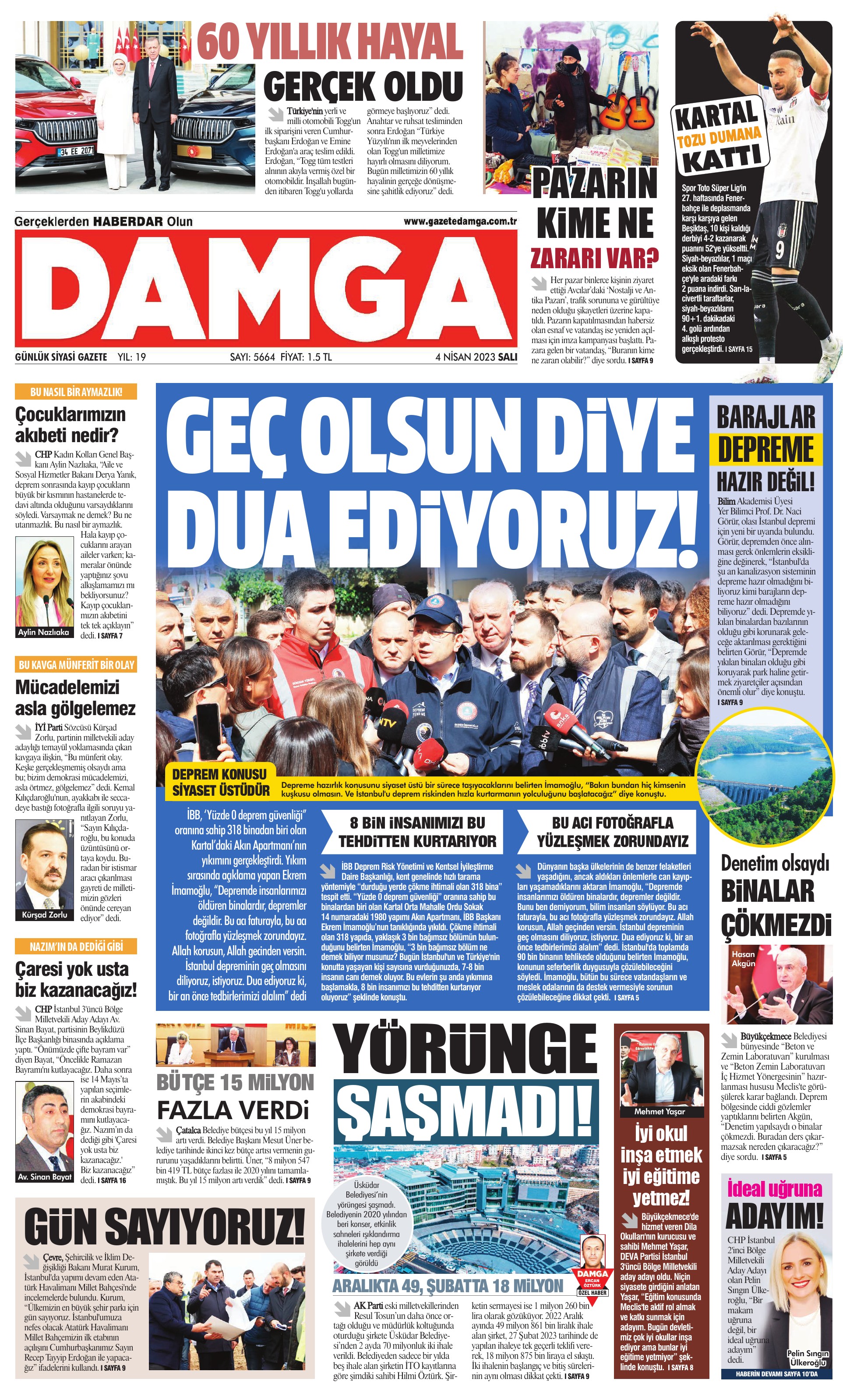 https://www.damga.com/DAMGA 4 Nisan 2023 Salı Sayfaları