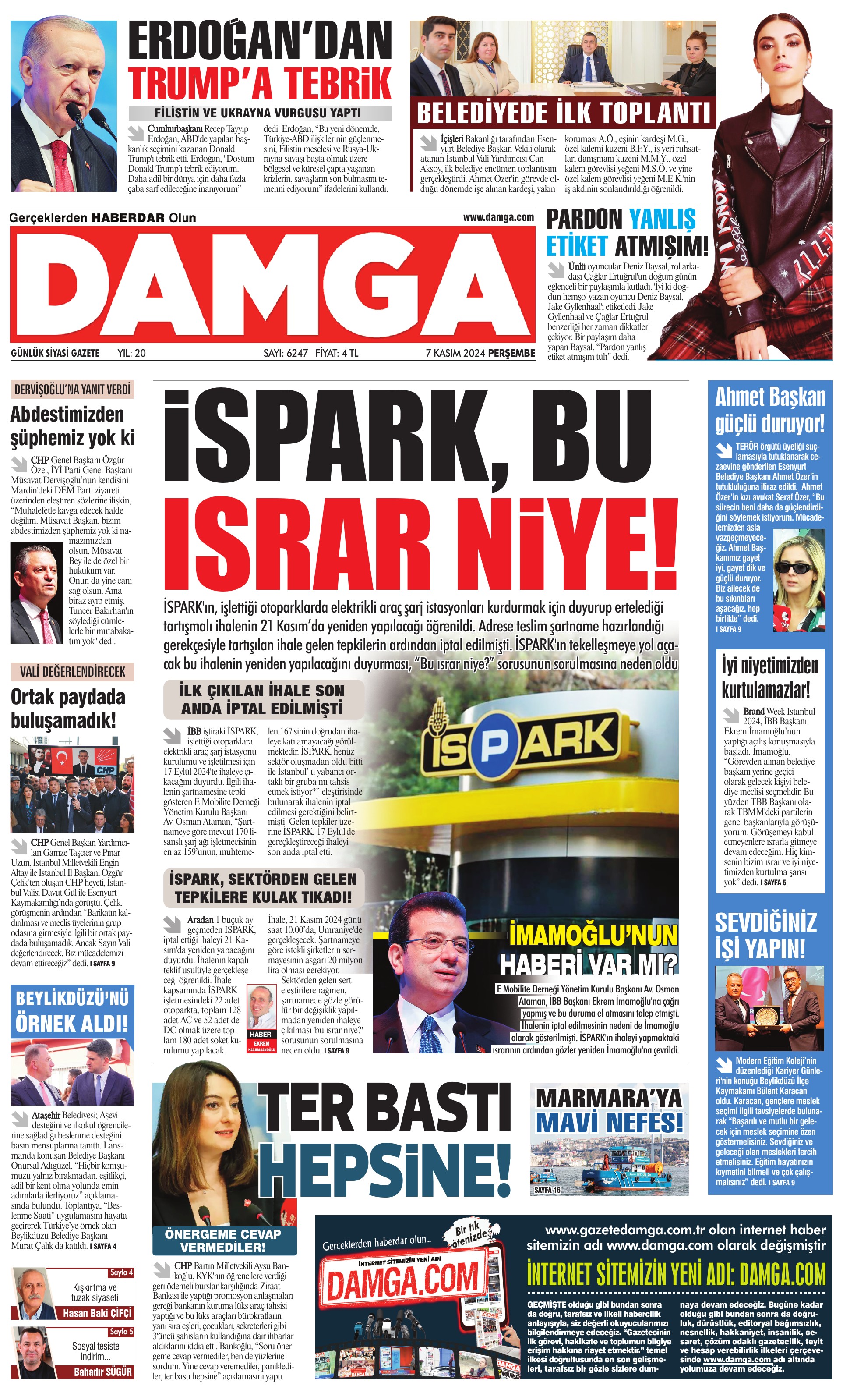 https://www.damga.com/DAMGA 07 Kasım 2024 Perşembe Sayfaları