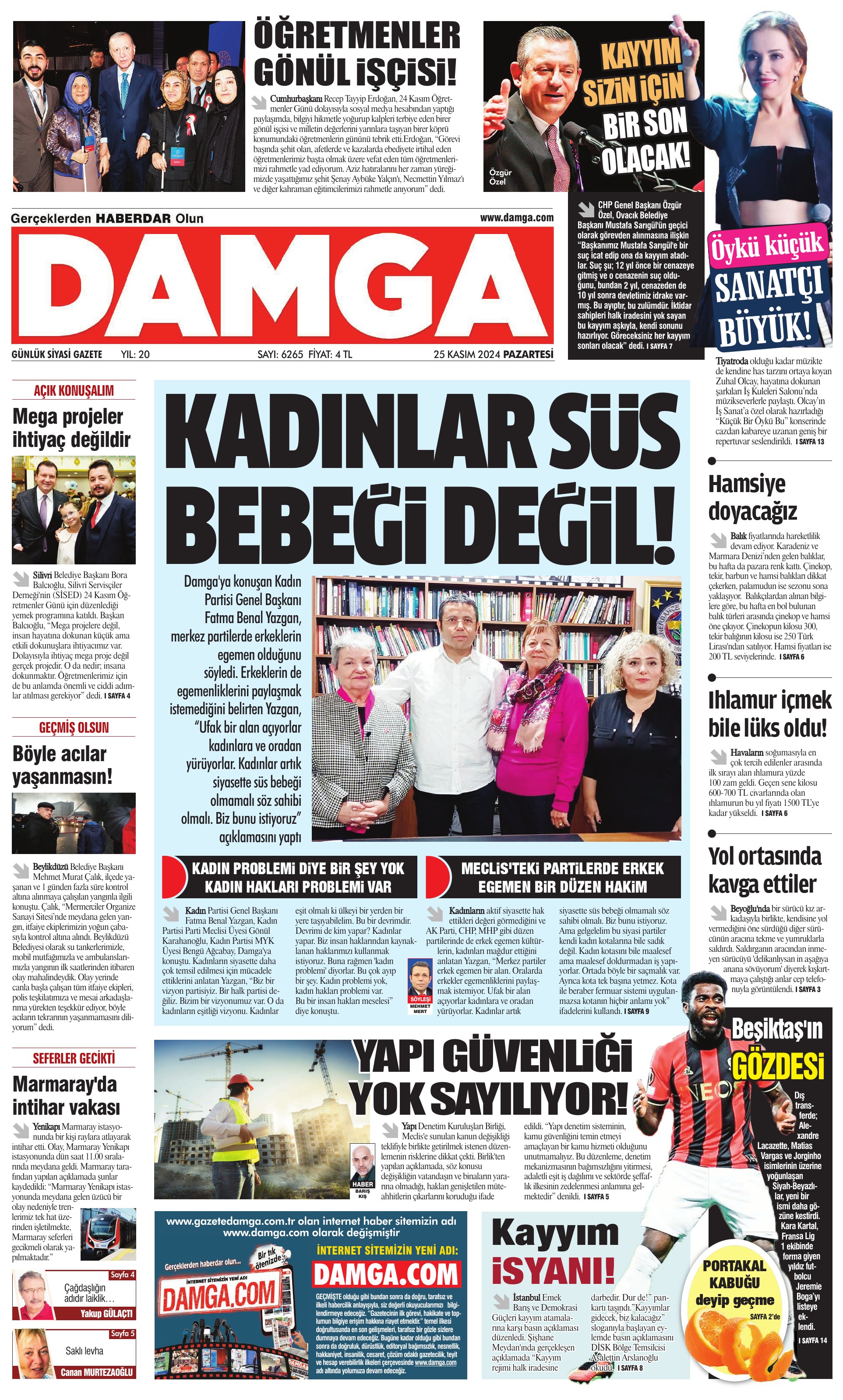 https://www.damga.com/DAMGA 25 Kasım 2024 Pazartesi Sayfaları