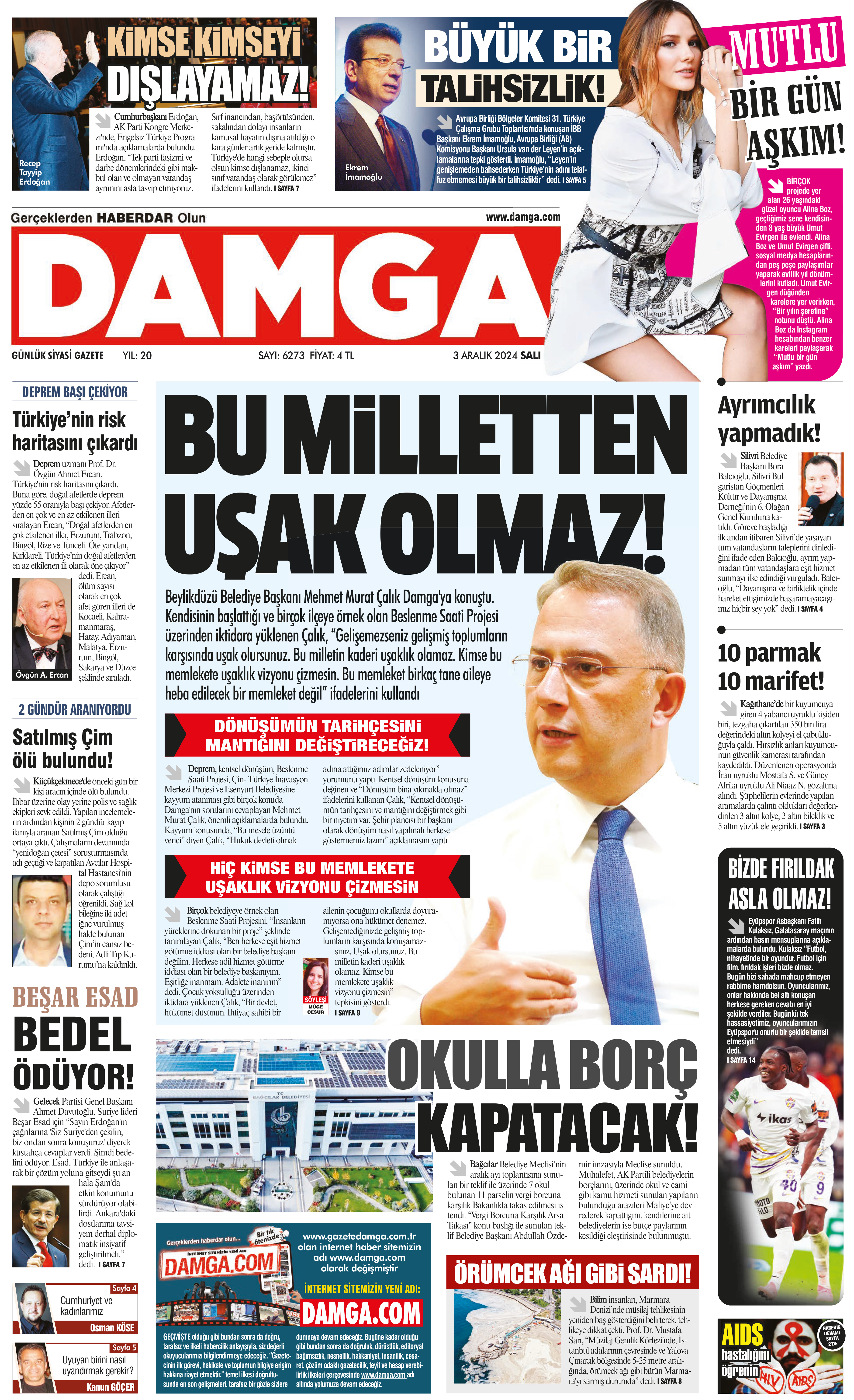 https://www.damga.com/DAMGA 03 Aralık 2024 Salı Sayfaları